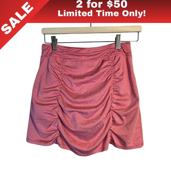 [Sale: 2 for $50!] SOYBU Pink Striped Ruched Skort XS Feminine 0352 - Picture 1 of 9